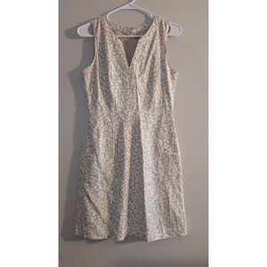 Banana Republic Beige White Leopard Print Mini Dress Size 2